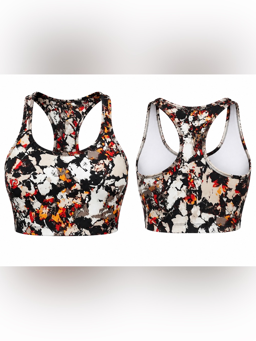 Calvin Klein Performance S Floral Crop Tank Built In Bra